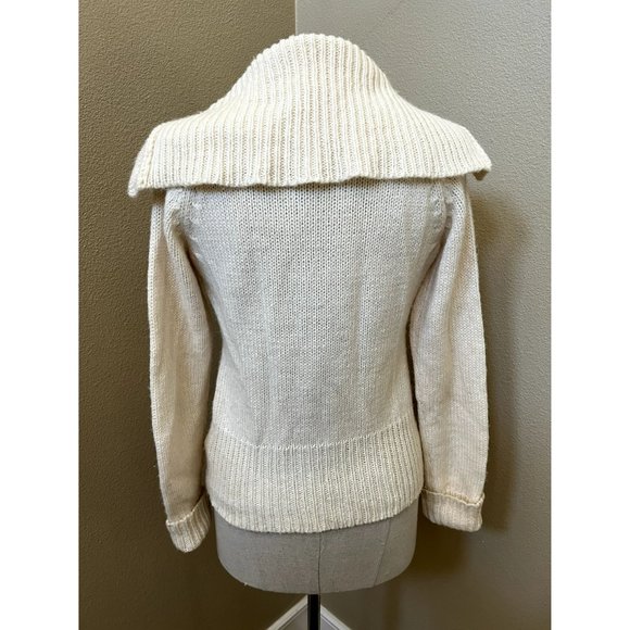 COLUMBIA Women's Knit Sweater Wool Alpaca Oversized Collar Size Small - Picture 3 of 4